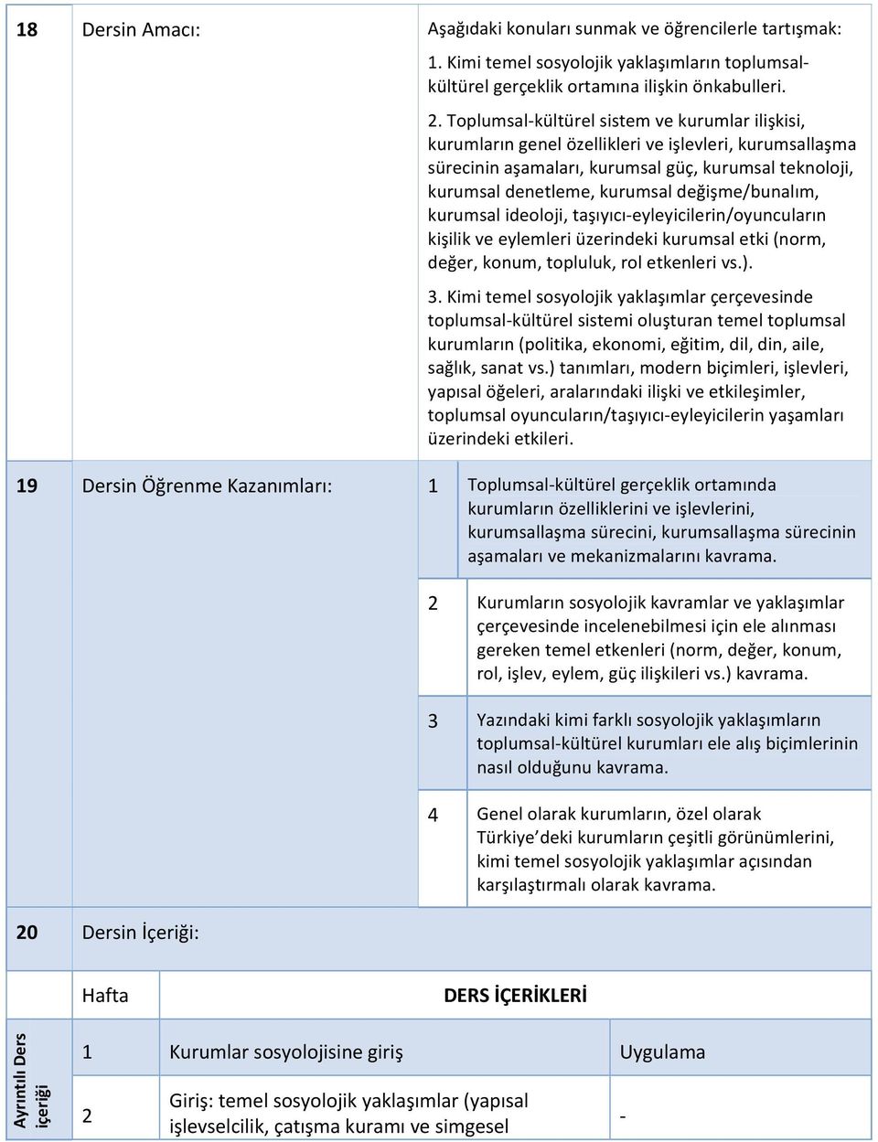 değişme/bunalım, kurumsal ideoloji, taşıyıcıeyleyicilerin/oyuncuların kişilik ve eylemleri üzerindeki kurumsal etki (norm, değer, konum, topluluk, rol etkenleri vs.). 3.