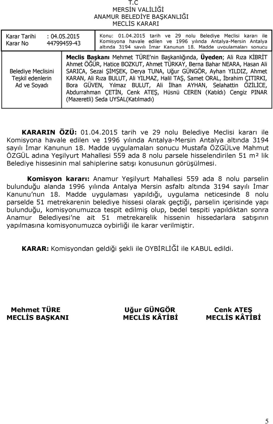 SARICA, Sezai Belediye ŞİMŞEK, hissesinin Derya TUNA, mal Uğur sahiplerine GÜNGÖR, Ayhan satışı YILDIZ, konusunun Ahmet KARAN, Ali Rıza görüşülmesi.