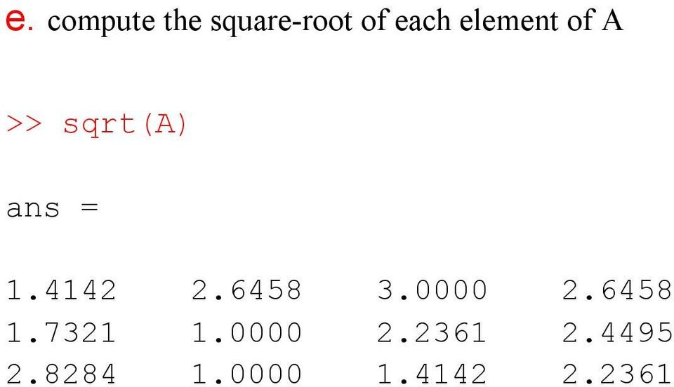 6458 3.0000 2.6458 1.7321 1.0000 2.2361 2.