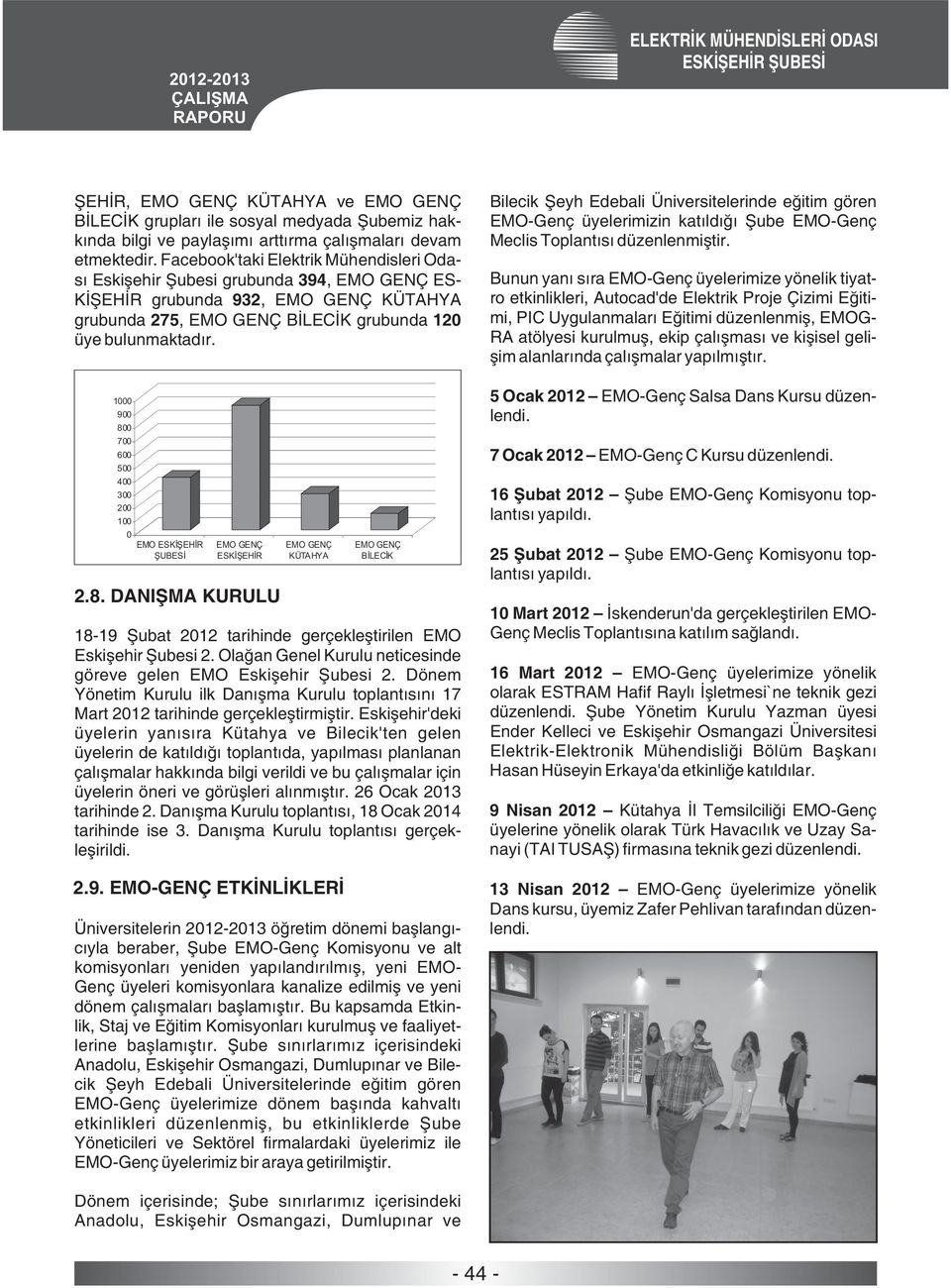 Bilecik Şeyh Edebali Üniversitelerinde eğitim gören EMO-Genç üyelerimizin katıldığı Şube EMO-Genç Meclis Toplantısı düzenlenmiştir.