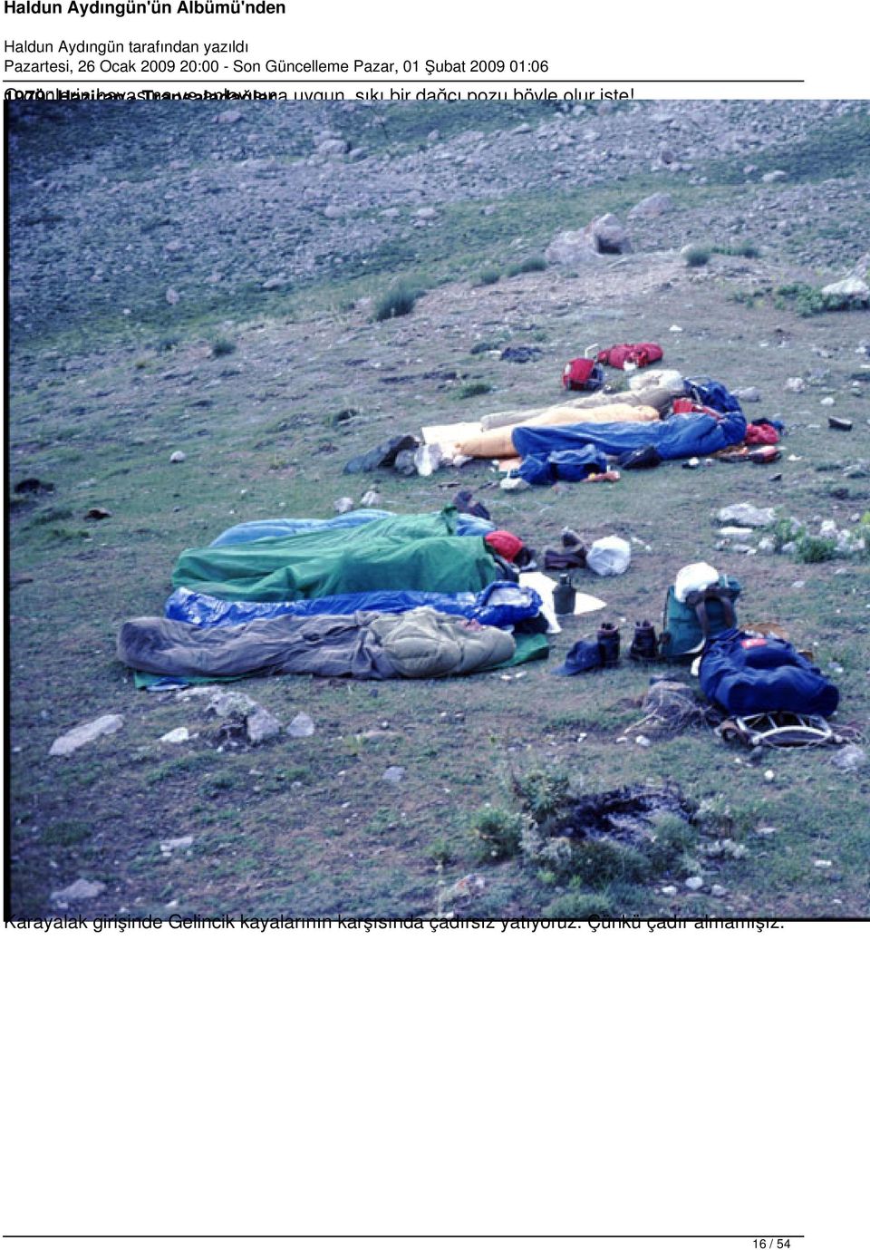1979 Haziran - Transaladağlar Karayalak girişinde