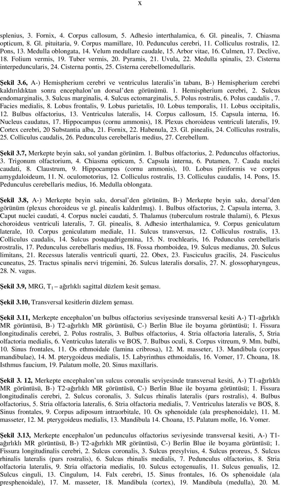 Cisterna interpeduncularis, 24. Cisterna pontis, 25. Cisterna cerebellomedullaris. Şekil 3.