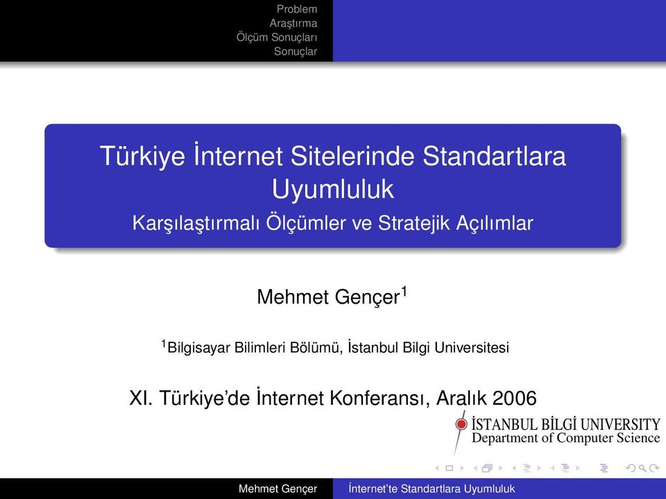 1 Bilgisayar Bilimleri Bölümü, İstanbul Bilgi