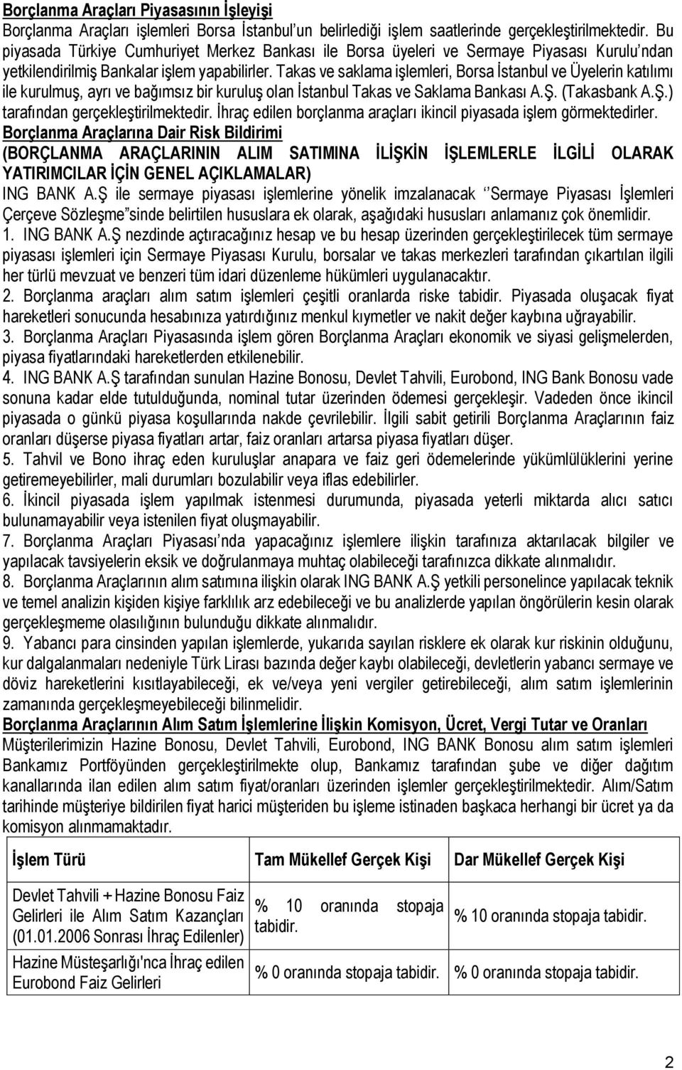 Takas ve saklama işlemleri, Borsa İstanbul ve Üyelerin katılımı ile kurulmuş, ayrı ve bağımsız bir kuruluş olan İstanbul Takas ve Saklama Bankası A.Ş. (Takasbank A.Ş.) tarafından gerçekleştirilmektedir.