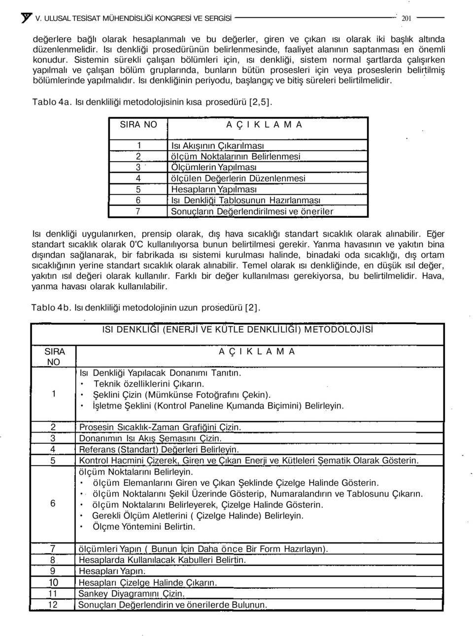 Sistein sürekli çalışan bölüleri için, ısı denkliği, siste noral şartlarda çalışırken yapılalı ve çalışan bölü gruplarında, bunların bütün prosesleri için veya proseslerin belirtiliş bölülerinde