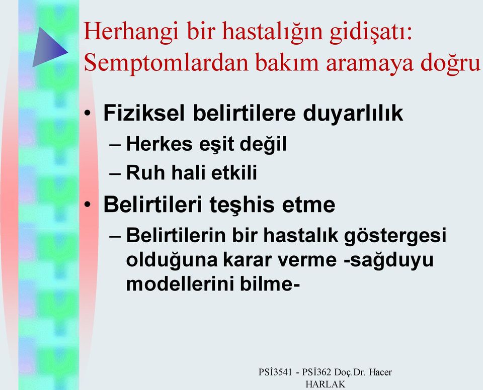 Belirtileri teşhis etme Belirtilerin bir hastalık göstergesi