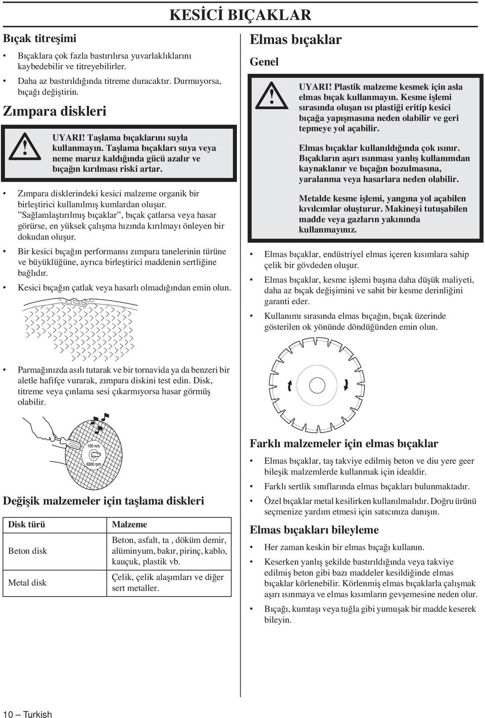 Zımpara disklerindeki kesici malzeme organik bir birlefltirici kullanılmıfl kumlardan oluflur.