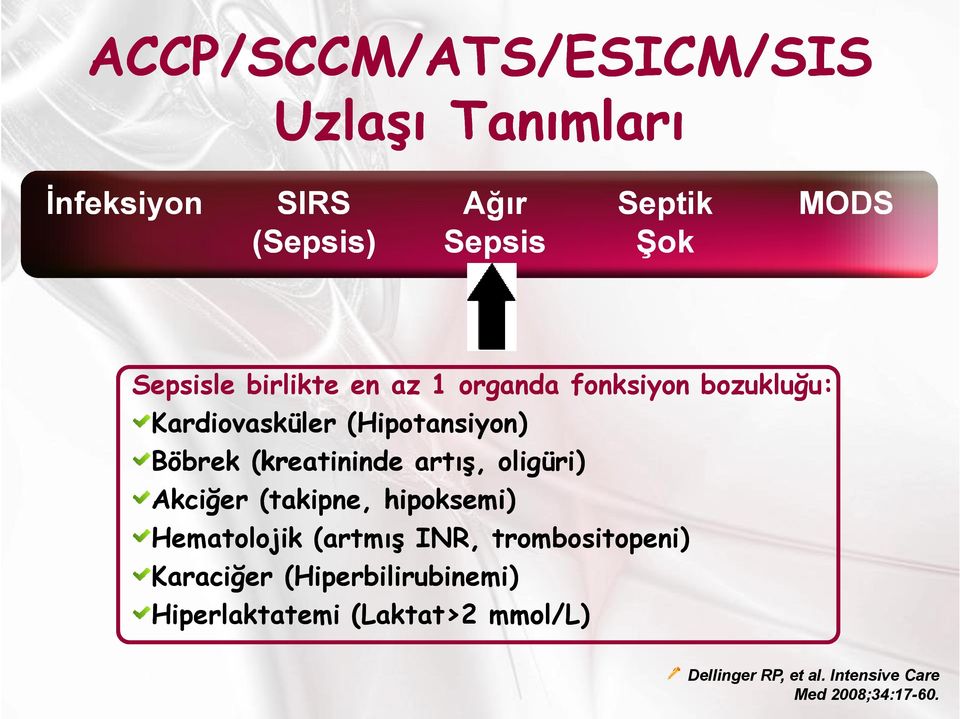 (kreatininde artış, oligüri) Akciğer (takipne, hipoksemi) Hematolojik (artmış INR, trombositopeni)