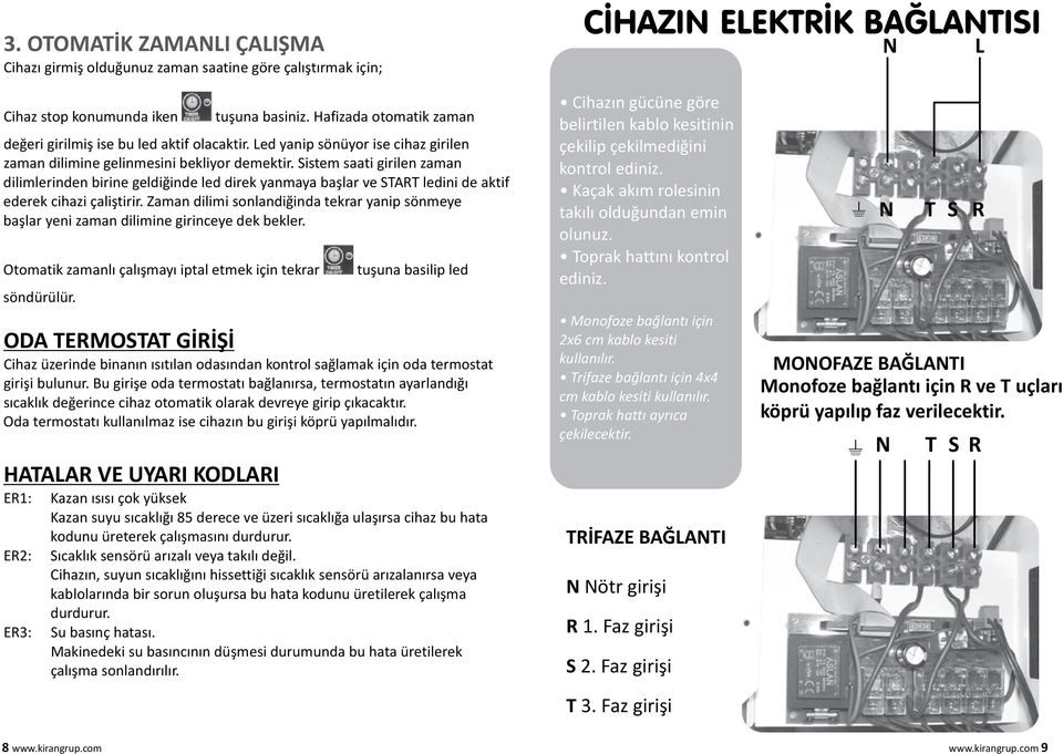 Sistem saati girilen zaman dilimlerinden birine geldiðinde led direk yanmaya baþlar ve START ledini de aktif ederek cihazi çaliþtirir.