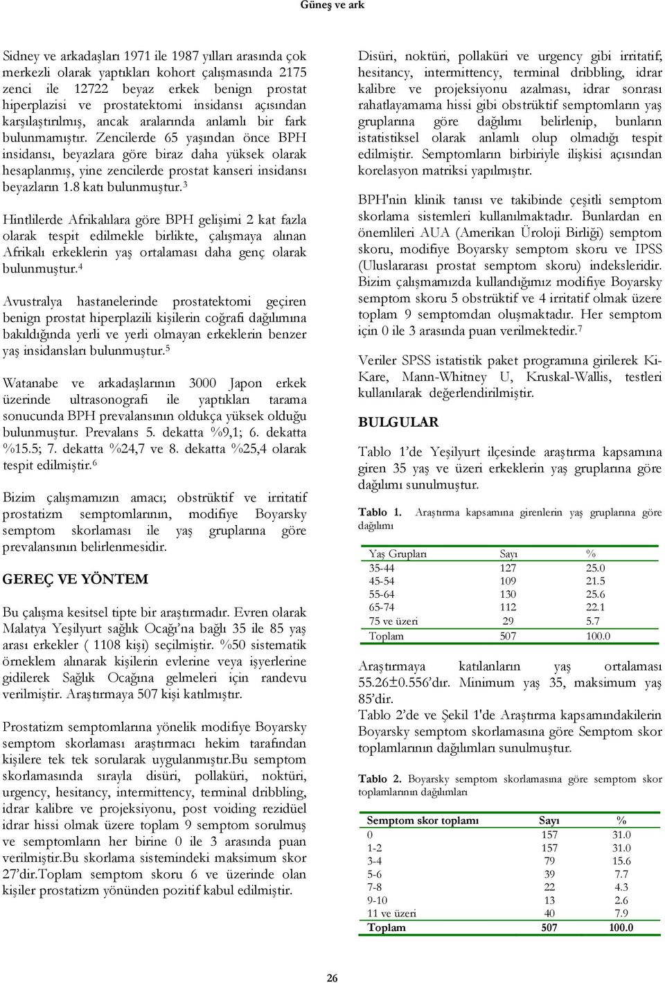 Zencilerde 65 yaşından önce BPH insidansı, beyazlara göre biraz daha yüksek olarak hesaplanmış, yine zencilerde prostat kanseri insidansı beyazların 1.8 katı bulunmuştur.