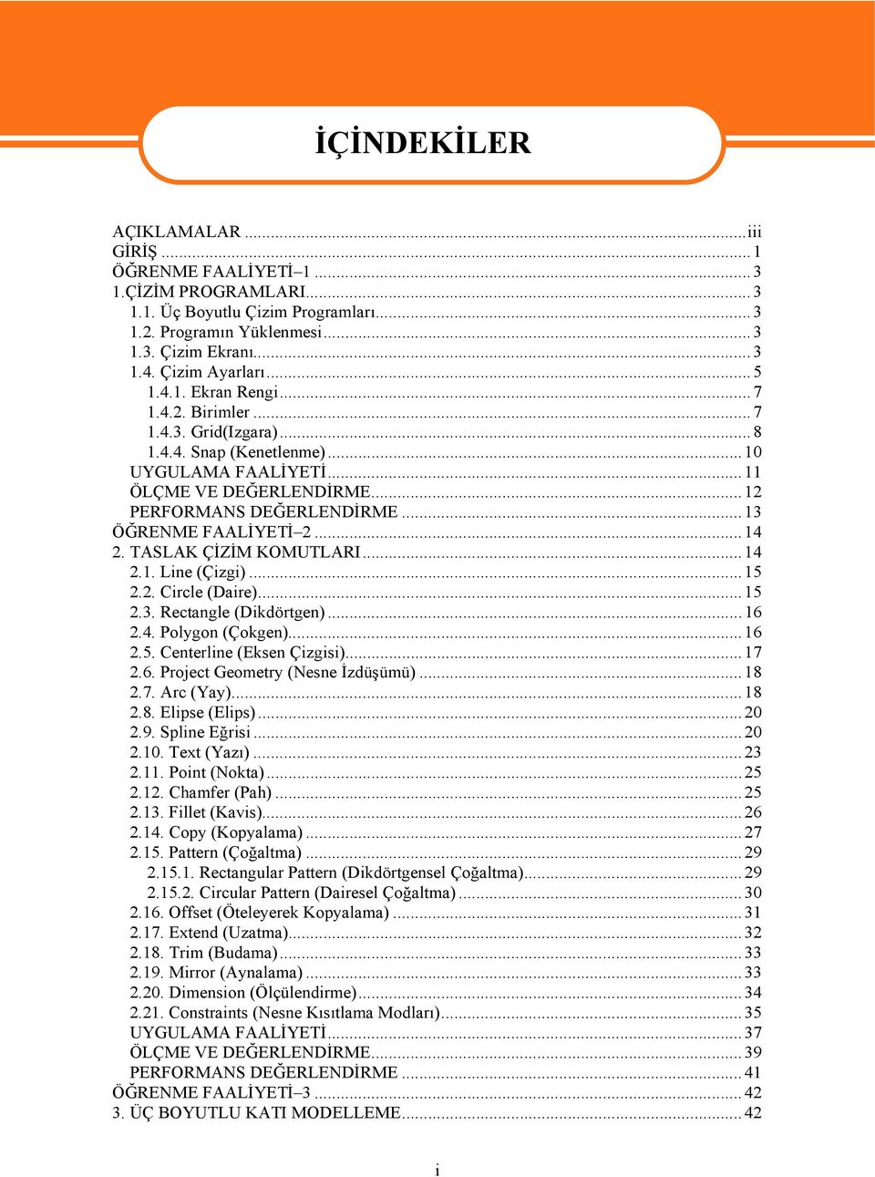 ..13 ÖĞRENME FAALİYETİ 2...14 2. TASLAK ÇİZİM KOMUTLARI...14 2.1. Line (Çizgi)...15 2.2. Circle (Daire)...15 2.3. Rectangle (Dikdörtgen)...16 2.4. Polygon (Çokgen)...16 2.5. Centerline (Eksen Çizgisi).