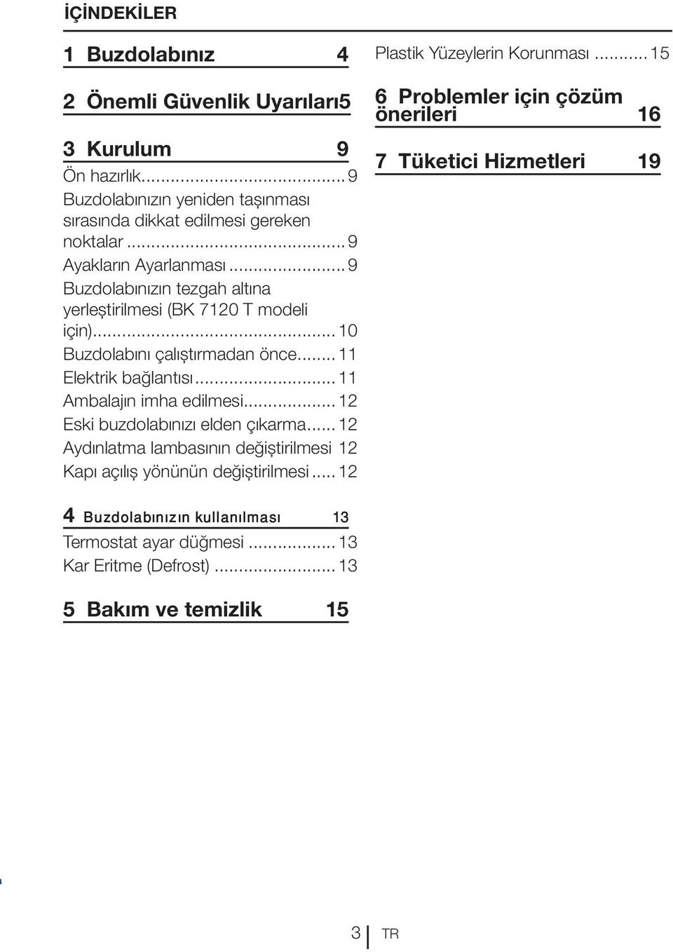 ..11 Ambalajın imha edilmesi...12 Eski buzdolabınızı elden çıkarma... 12 Aydınlatma lambasının değiştirilmesi.12 Kapı açılış yönünün değiştirilmesi.