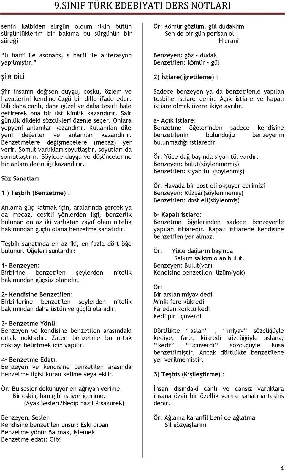 Şair günlük dildeki sözcükleri özenle seçer. Onlara yepyeni anlamlar kazandırır. Kullanılan dile yeni değerler ve anlamlar kazandırır. Benzetmelere değişmecelere (mecaz) yer verir.