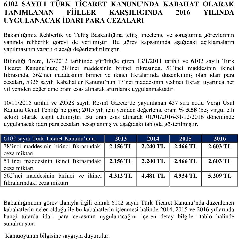 Bilindiği üzere, 1/7/2012 tarihinde yürürlüğe giren 13/1/2011 tarihli ve 6102 sayılı Türk Ticaret Kanunu nun; 38 inci maddesinin birinci fıkrasında, 51 inci maddesinin ikinci fıkrasında, 562 nci