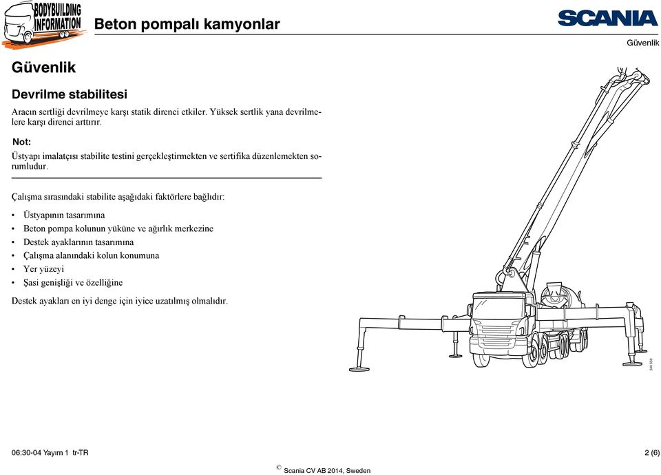 Not: Üstyapı imalatçısı stabilite testini gerçekleştirmekten ve sertifika düzenlemekten sorumludur.