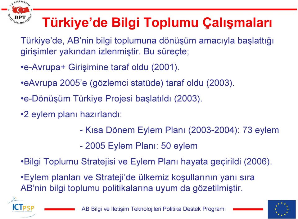 e-dönüşüm Türkiye Projesi başlatıldı (2003).