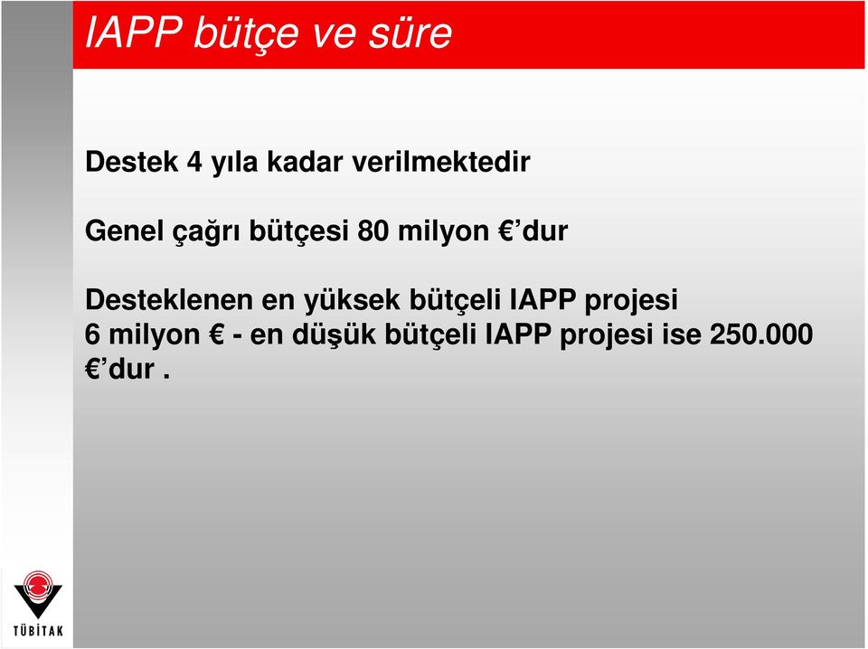 dur Desteklenen en yüksek bütçeli IAPP projesi