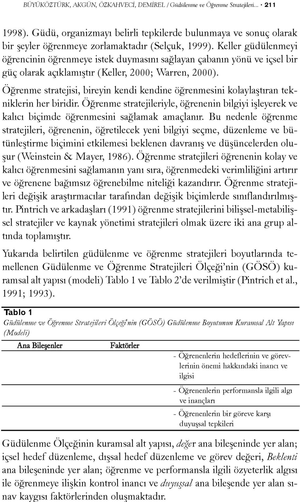 Keller güdülenmeyi öðrencinin öðrenmeye istek duymasýný saðlayan çabanýn yönü ve içsel bir güç olarak açýklamýþtýr (Keller, 2000; Warren, 2000).