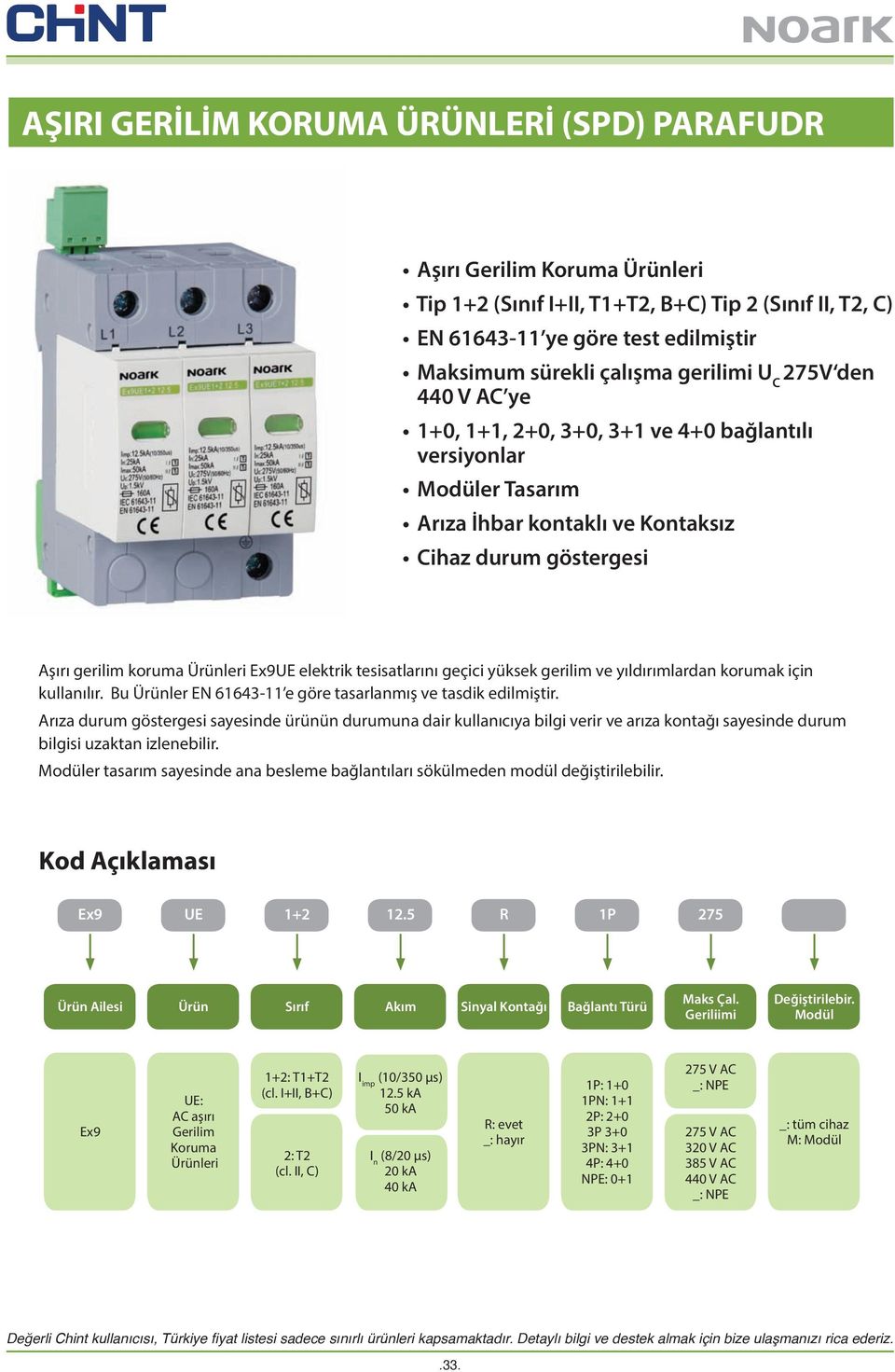 tesisatlarını geçici yüksek gerilim ve yıldırımlardan korumak için kullanılır. Bu Ürünler E 61643-11 e göre tasarlanmış ve tasdik edilmiştir.