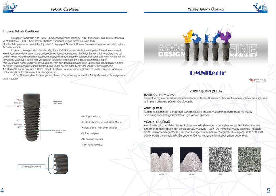 Omnitech İmplantlar, en yeni teknoloji ürünü Bilgisayarlı Numerik Kontrol lü makinalarda talașlı imalat metodu ile üretilmektedir.
