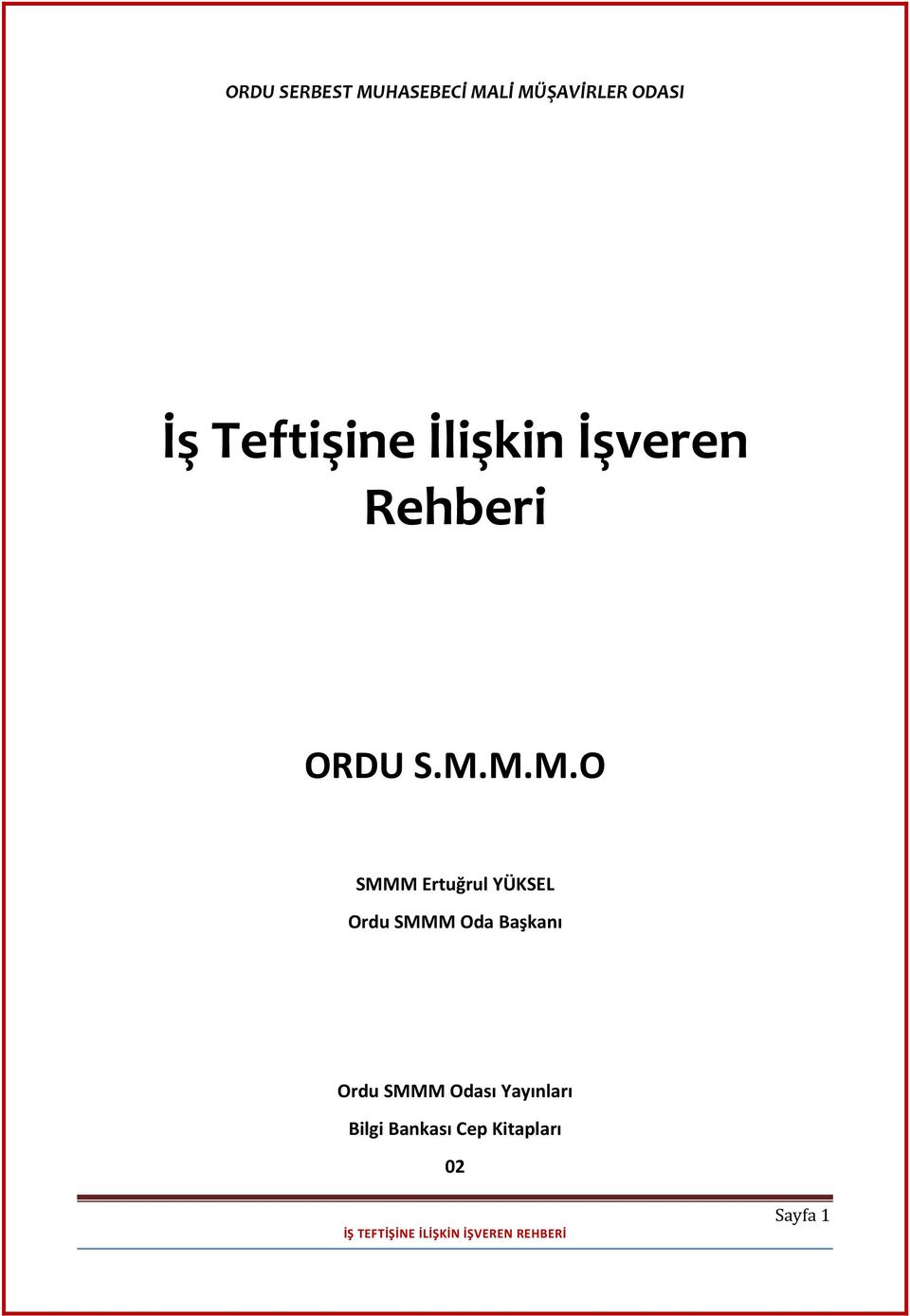 M.M.O SMMM Ertuğrul YÜKSEL Ordu SMMM Oda Başkanı