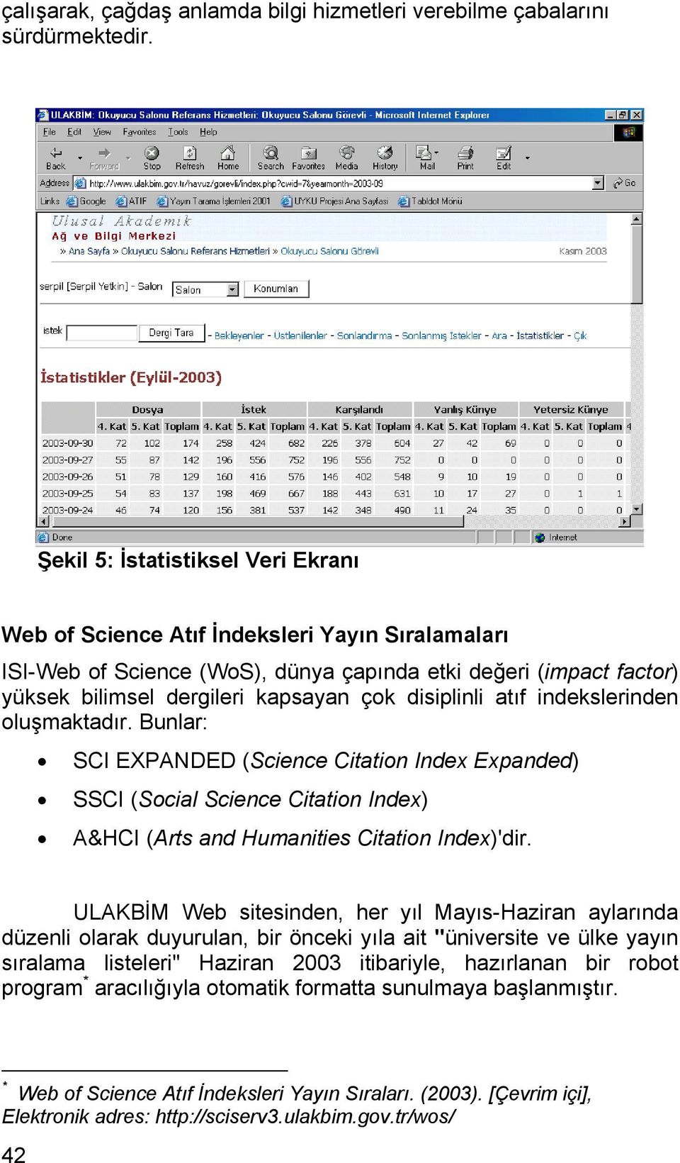 disiplinli atıf indekslerinden oluşmaktadır. Bunlar: SCI EXPANDED (Science Citation Index Expanded) SSCI (Social Science Citation Index) A&HCI (Arts and Humanities Citation Index)'dir.