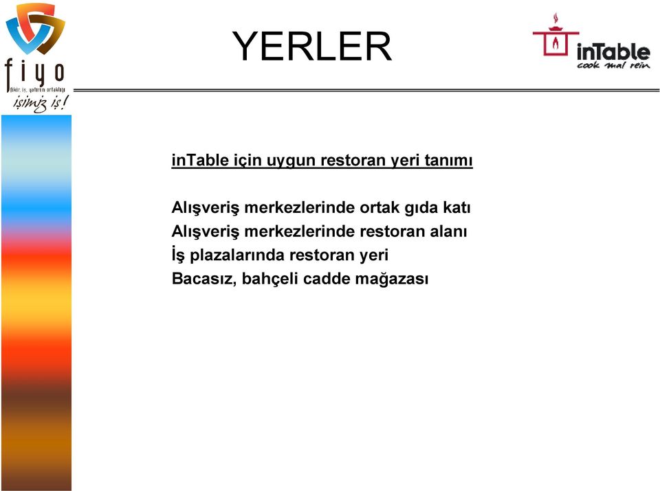 Alışveriş merkezlerinde restoran alanı İş