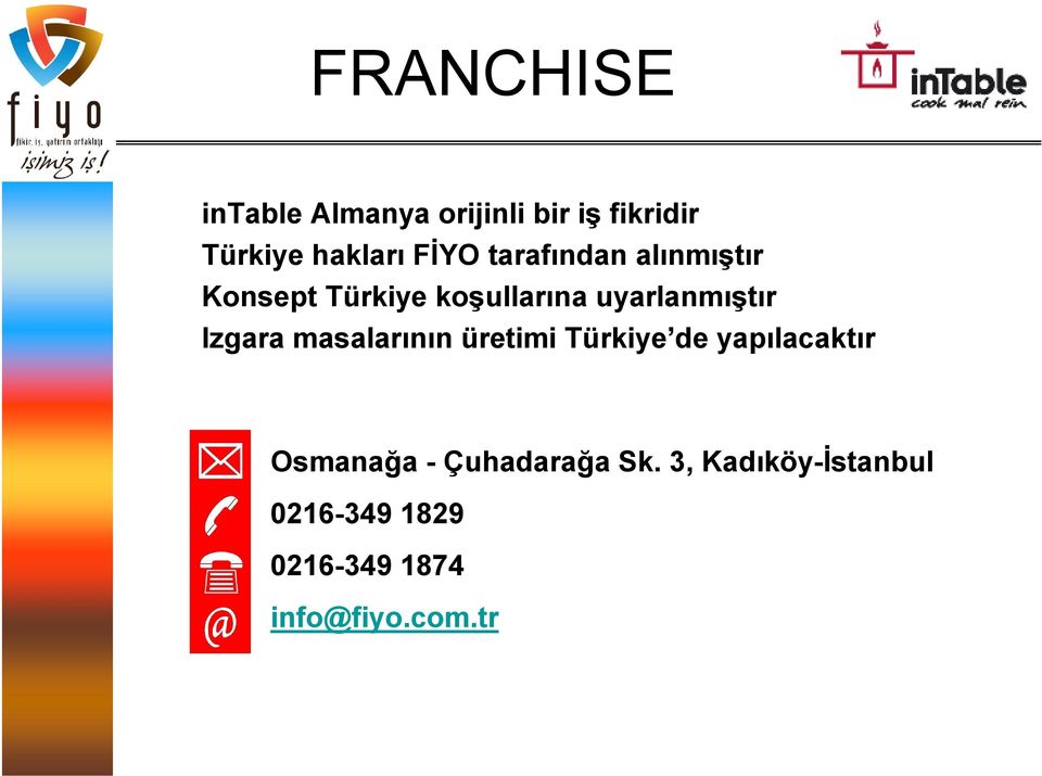 Izgara masalarının üretimi Türkiye de yapılacaktır Osmanağa -