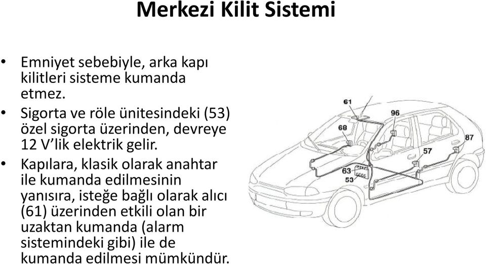 Kapılara, klasik olarak anahtar ile kumanda edilmesinin yanısıra, isteğe bağlı olarak alıcı