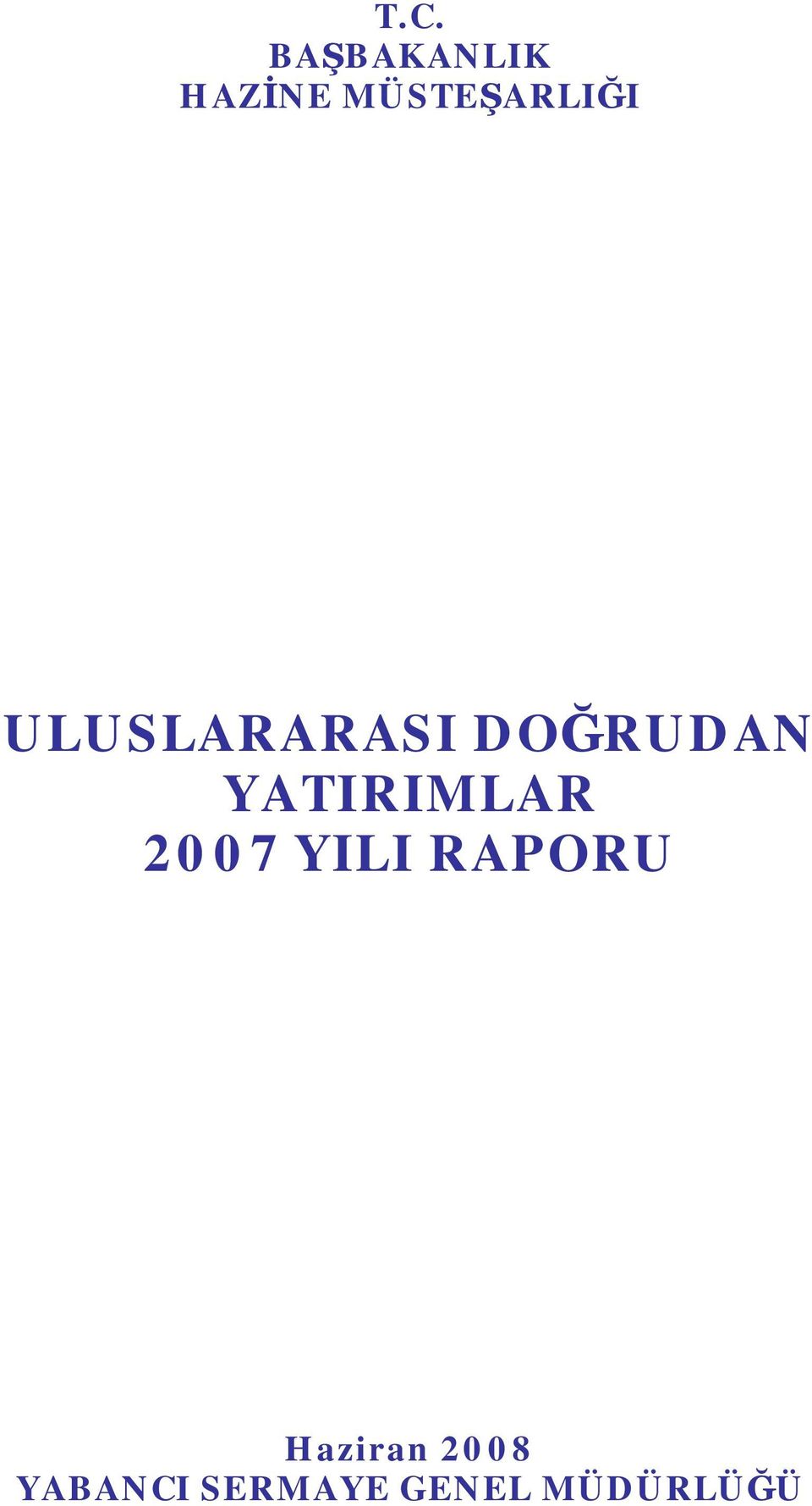 DOĞRUDAN YATIRIMLAR 2007 YILI