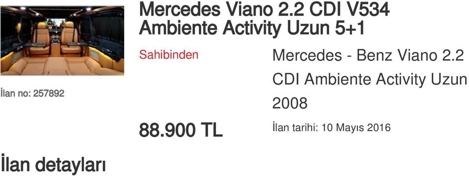 Sahibinden Mercedes - Benz Viano 2.