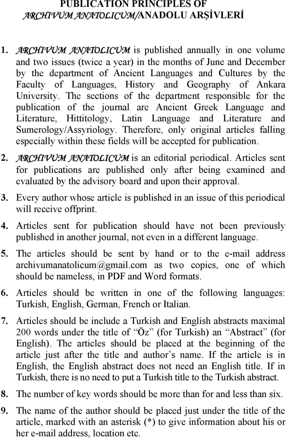 Languages, History and Geography of Ankara University.