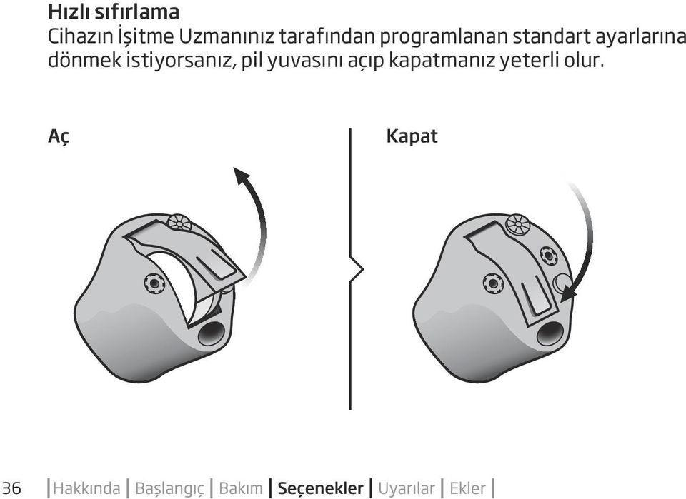 istiyorsanız, pil yuvasını açıp kapatmanız yeterli