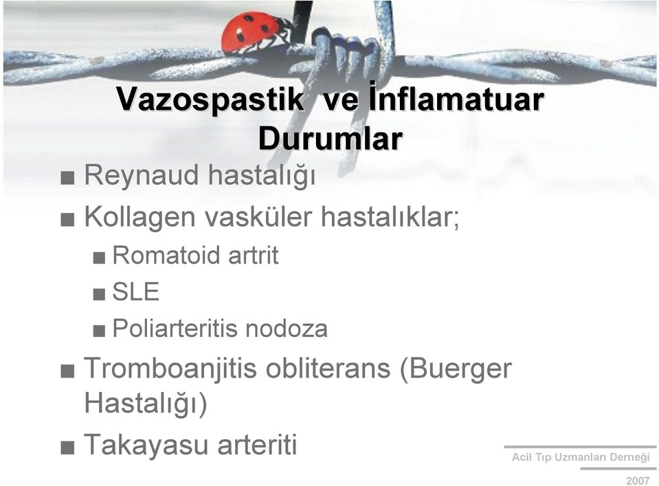 Romatoid artrit SLE Poliarteritis nodoza