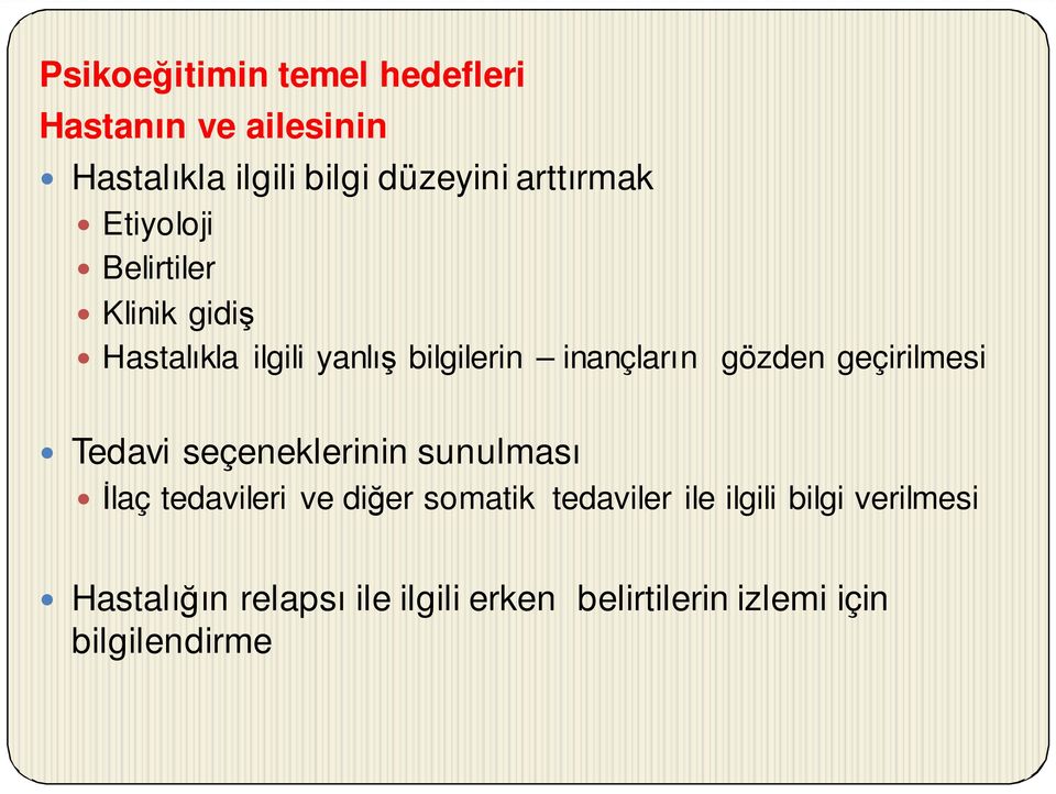 gözden geçirilmesi Tedavi seçeneklerinin sunulması İlaç tedavileri ve diğer somatik