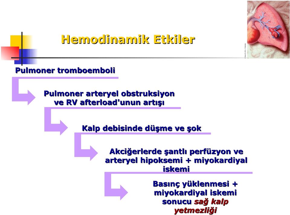 şok Akciğerlerde şantlı perfüzyon ve arteryel hipoksemi +