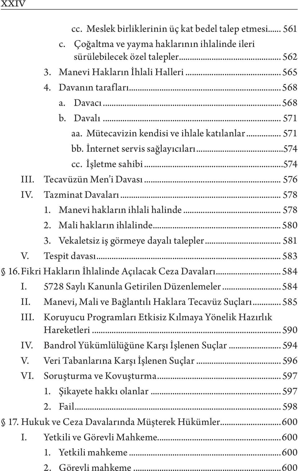 Tecavüzün Men i Davası... 576 IV. Tazminat Davaları... 578 1. Manevi hakların ihlali halinde... 578 2. Mali hakların ihlalinde... 580 3. Vekaletsiz iş görmeye dayalı talepler... 581 V. Tespit davası.