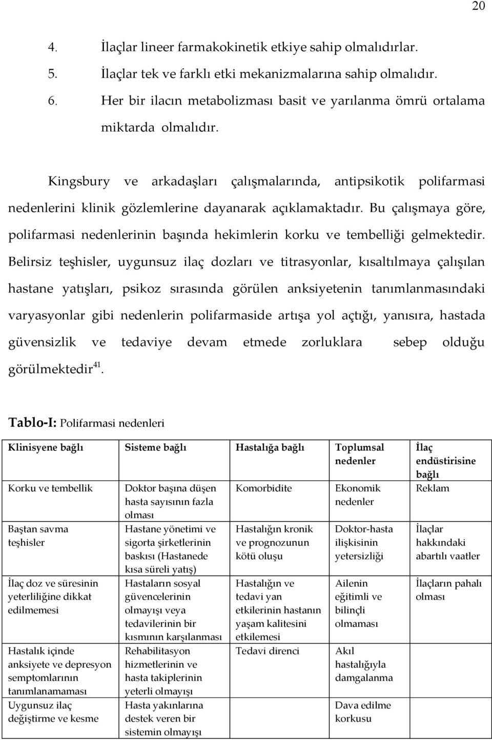 Kingsbury ve arkadaşları çalışmalarında, antipsikotik polifarmasi nedenlerini klinik gözlemlerine dayanarak açıklamaktadır.