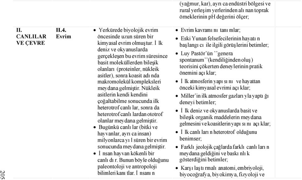 İlk deniz ve okyanuslarda gerçekleşen bu evrim süresince basit moleküllerden bileşik olanları (proteinler, nükleik asitler), sonra koasit adında makromolekül kompleksleri meydana gelmiştir.