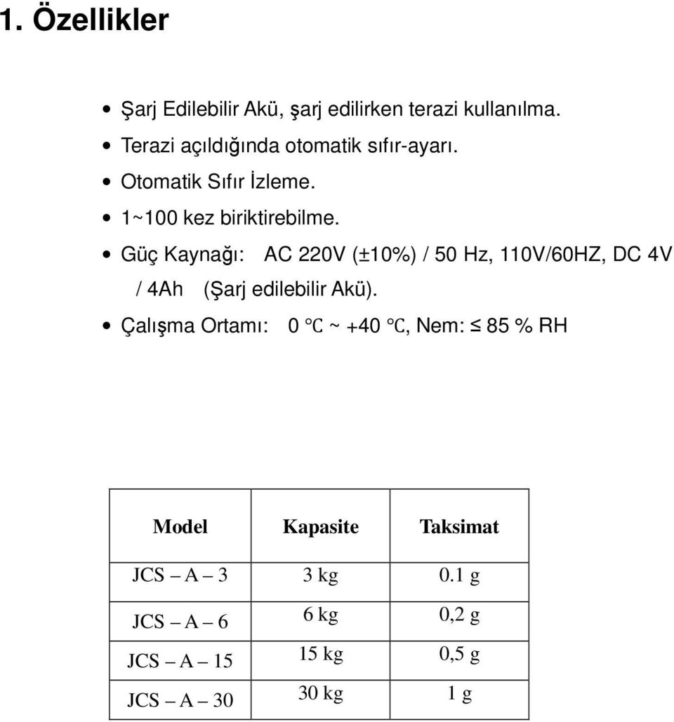 Güç Kaynağı: AC 220V (±10%) / 50 Hz, 110V/60HZ, DC 4V / 4Ah (Şarj edilebilir Akü).