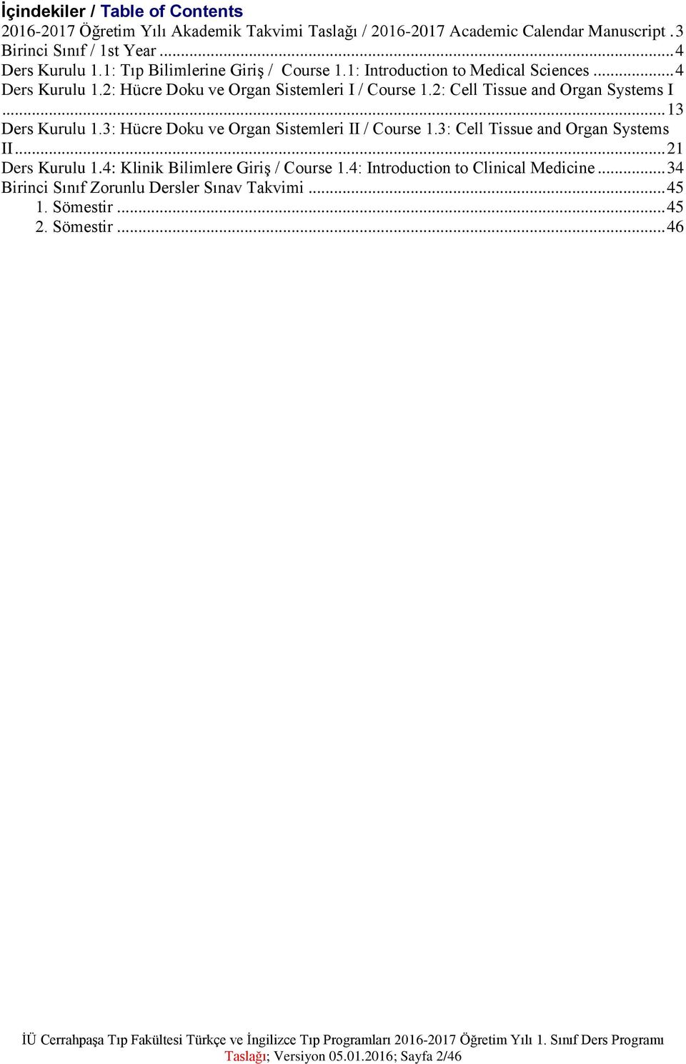 2: Cell Tissue and Organ Systems I... 13 Ders Kurulu 1.3: Hücre Doku ve Organ Sistemleri II / Course 1.3: Cell Tissue and Organ Systems II... 21 Ders Kurulu 1.