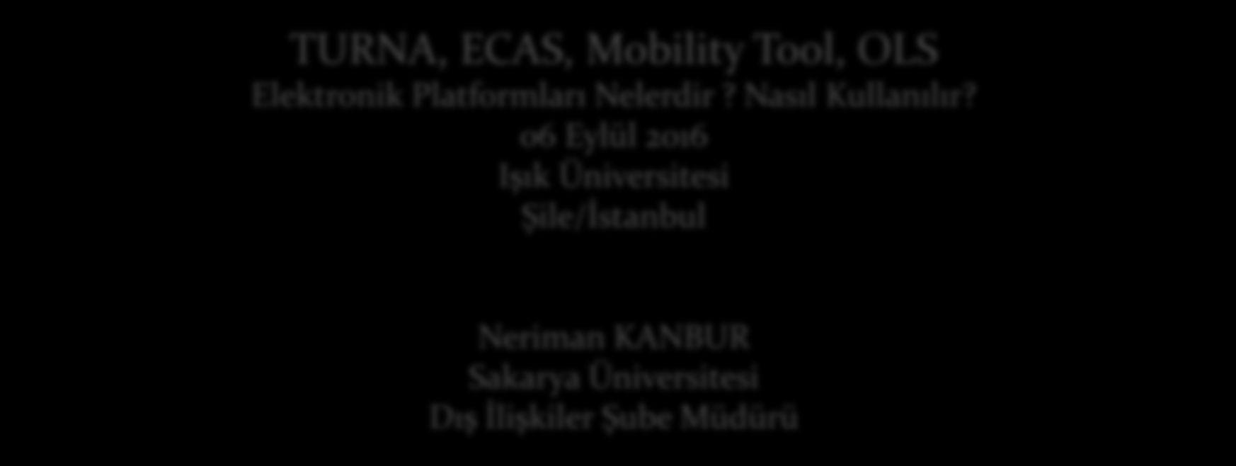 TURNA, ECAS, Mobility Tool, OLS Elektronik Platformları Nelerdir? Nasıl Kullanılır?