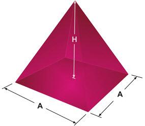 Kare piramidin hacim hesabı, a. h Hacim formülü ile hesaplanmaktadır. Bu formülde, 3 a = Bir taban kenarının uzunluğu h = Yükseklik tir. ġekil 3.