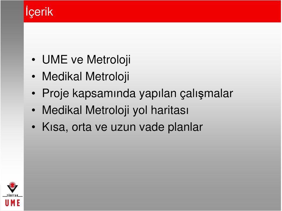 çalışmalar Medikal Metroloji yol