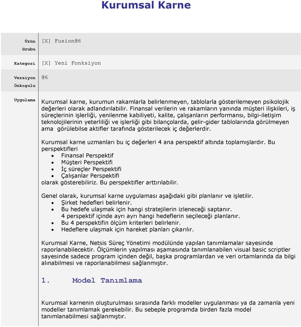 Finansal verilerin ve rakamların yanında müşteri ilişkileri, iş süreçlerinin işlerliği, yenilenme kabiliyeti, kalite, çalışanların performansı, bilgi-iletişim teknolojilerinin yeterliliği ve