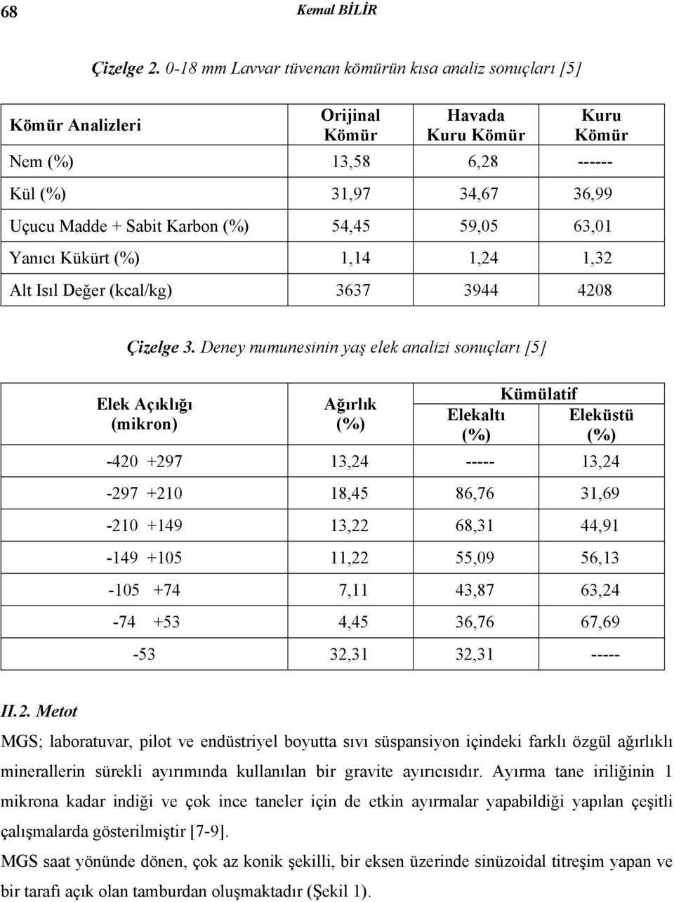 63,01 Yanıcı Kükürt (%) 1,14 1,24 1,32 Alt Isıl Değer (kcal/kg) 3637 3944 4208 Çizelge 3.