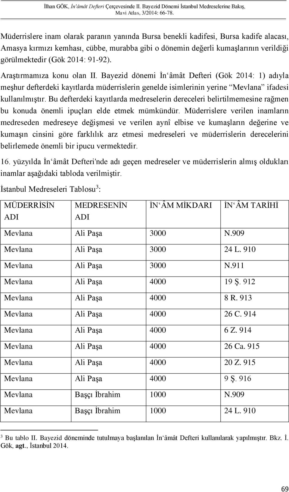 Bu defterdeki kayıtlarda medreselerin dereceleri belirtilmemesine rağmen bu konuda önemli ipuçları elde etmek mümkündür.