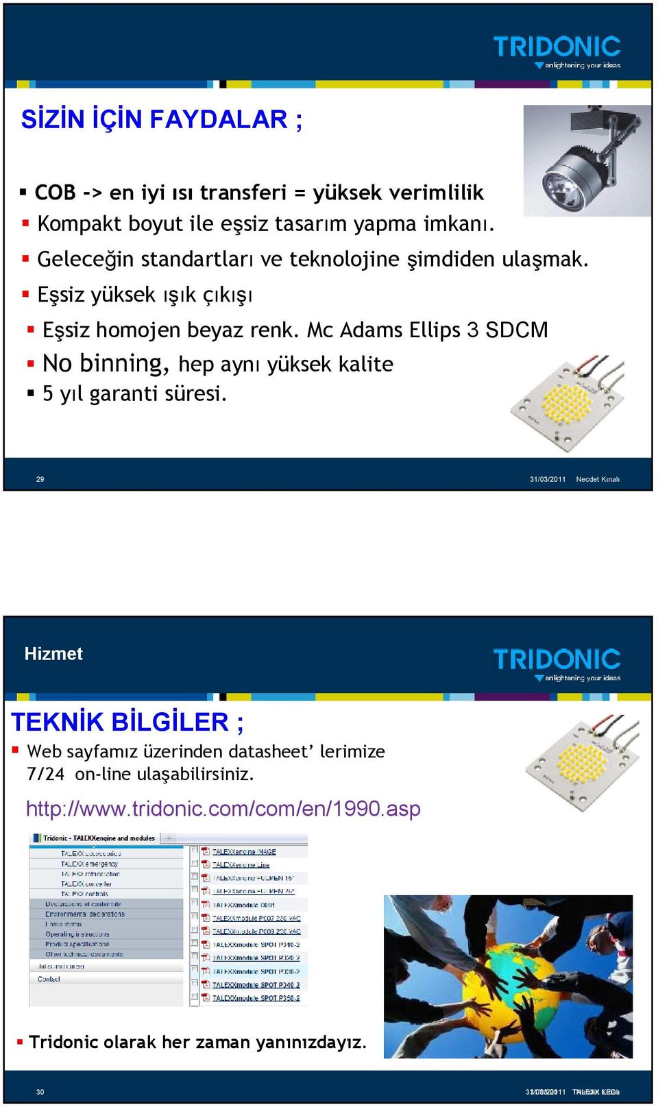 Mc Adams Ellips 3 SDCM No binning, hep aynı yüksek kalite 5 yıl garanti süresi.