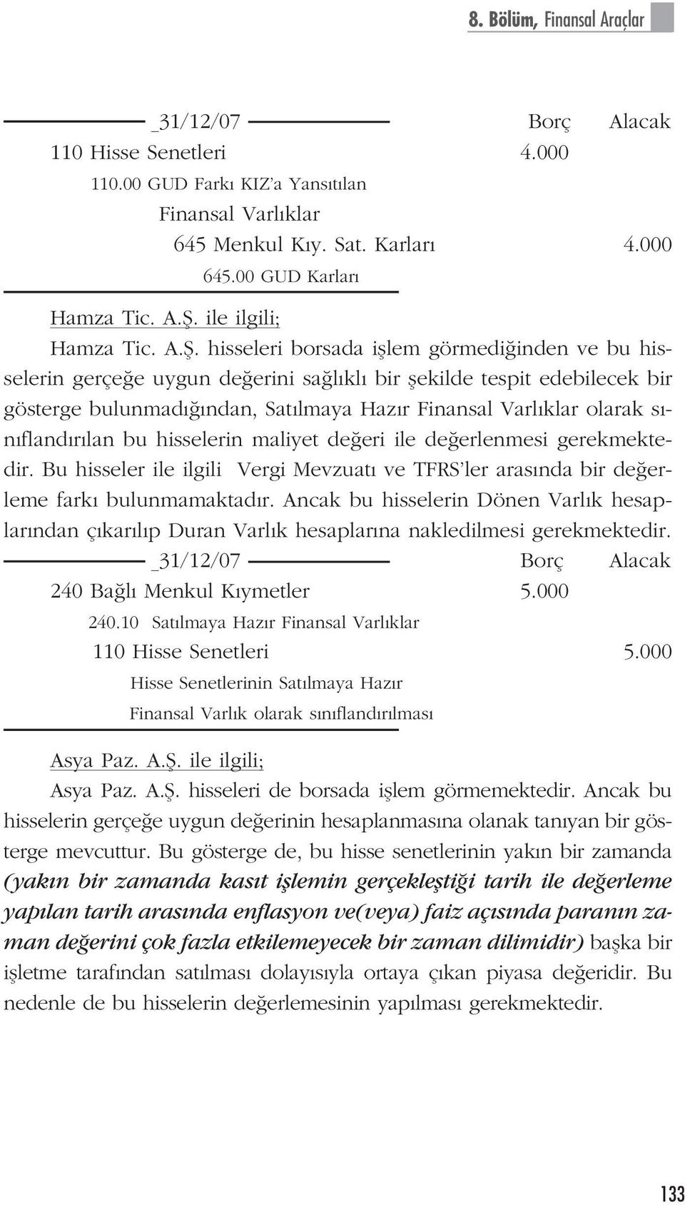 hisseleri borsada ifllem görmedi inden ve bu hisselerin gerçe e uygun de erini sa l kl bir flekilde tespit edebilecek bir gösterge bulunmad ndan, Sat lmaya Haz r Finansal Varl klar olarak s - n fland