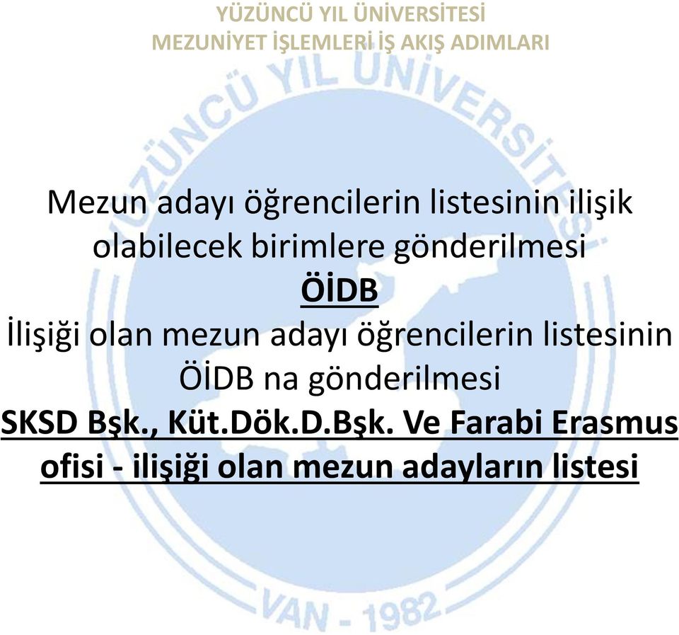 öğrencilerin listesinin ÖİDB na gönderilmesi SKSD Bşk., Küt.